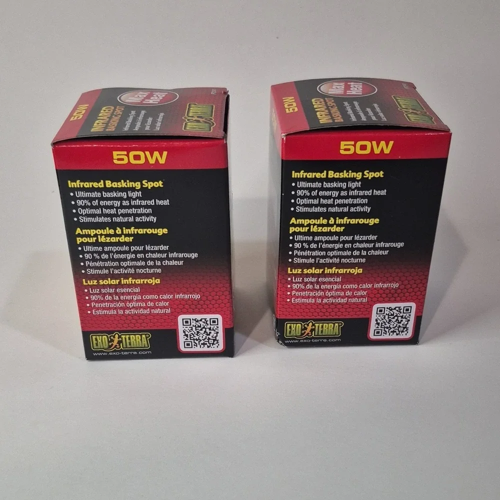 Exo Terra Infrared Basking Spot 50W PT2141 Max Heat Lamp for Reptiles